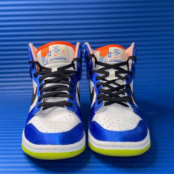 Size 8- Women’s Nike Dunk High Satin RacerBlue/White/Black DV2185-100 - Picture 3 of 8